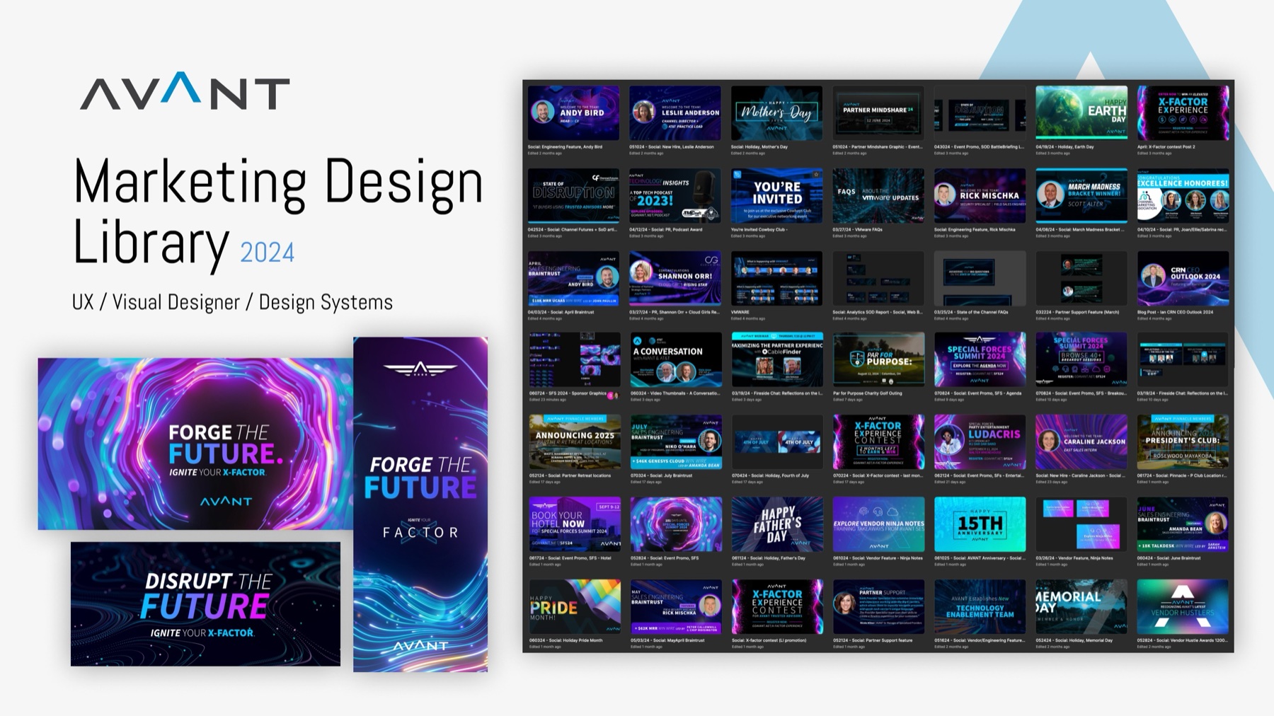 Avant Marketing Design Library, 2024 — campaign, social, and brand components