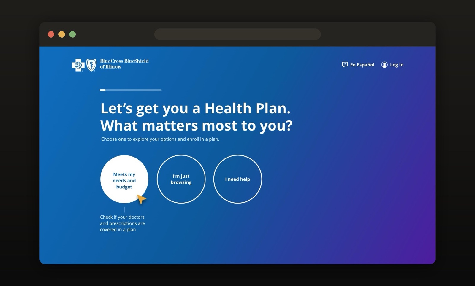 BCBSIL enrollment — Let's get you a health plan, choose what matters most
