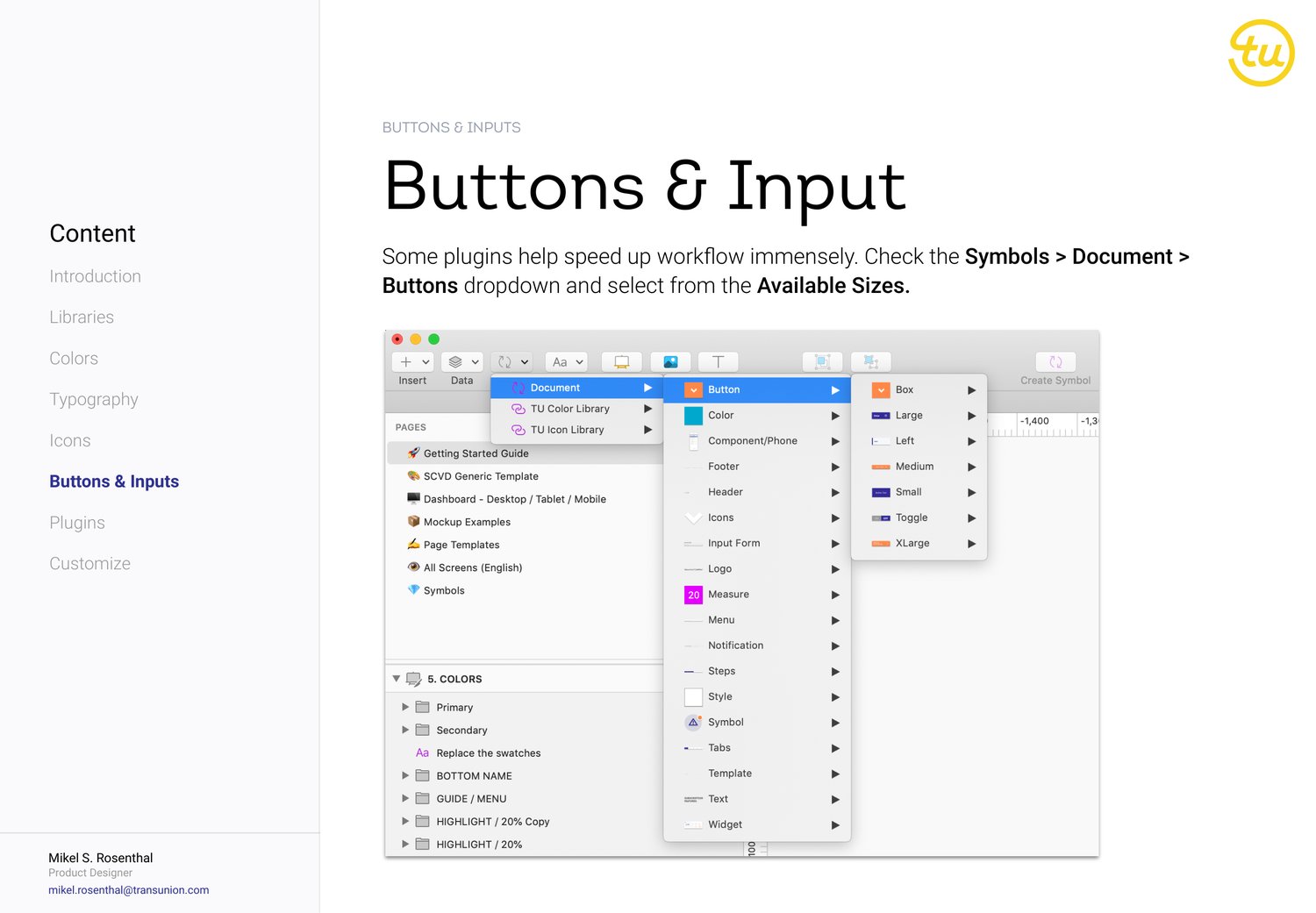 SCVD guide — buttons and inputs with available sizes via symbol overrides