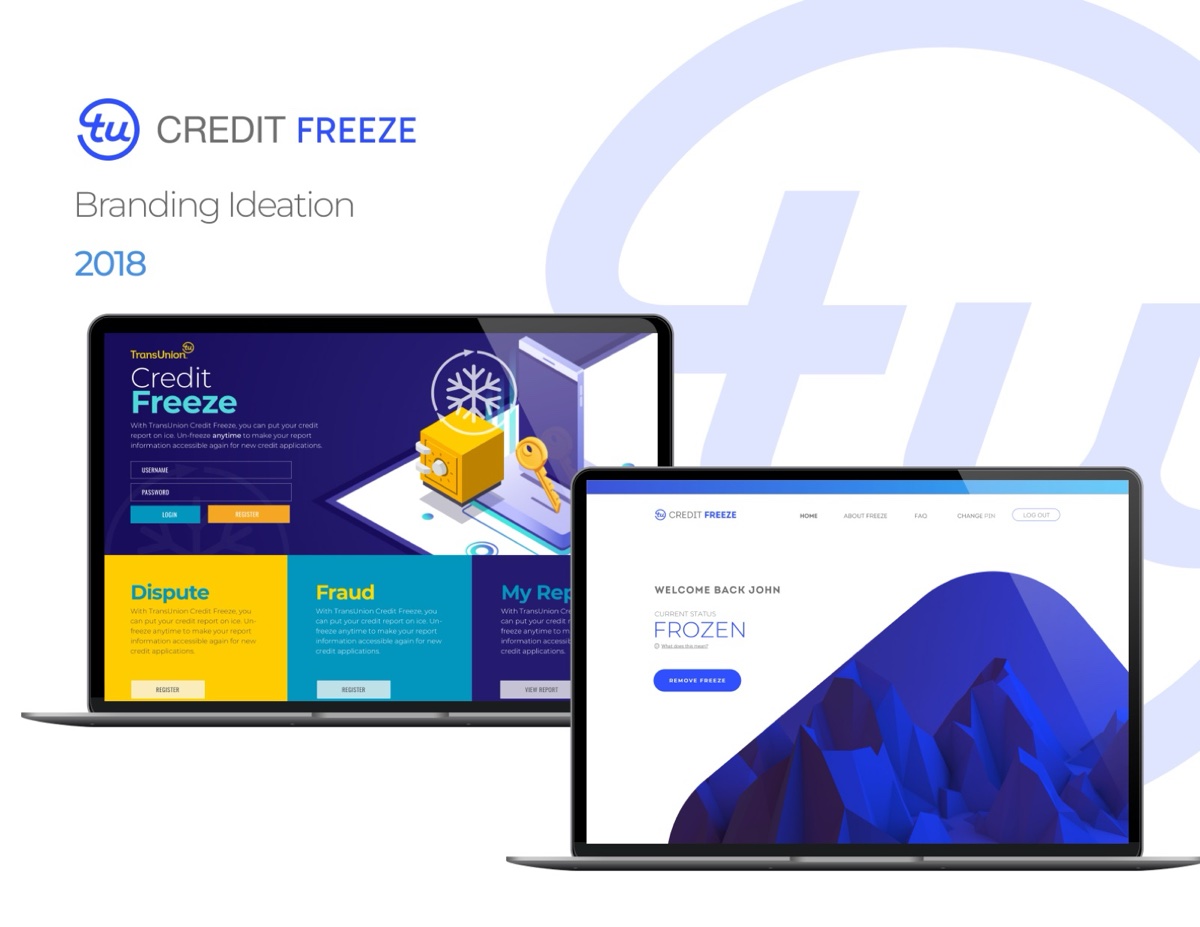 Credit Freeze — fintech brand ideation, 2018