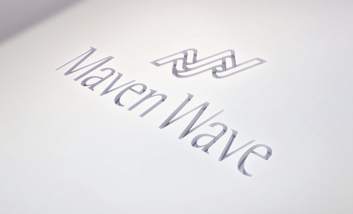 Ribbon wave concept — embossed letterhead mockup