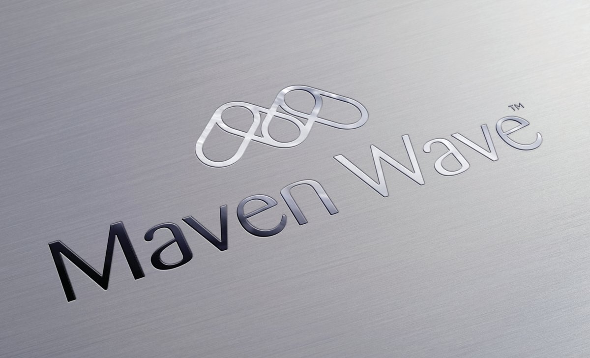 Infinity loops concept — brushed metal signage mockup