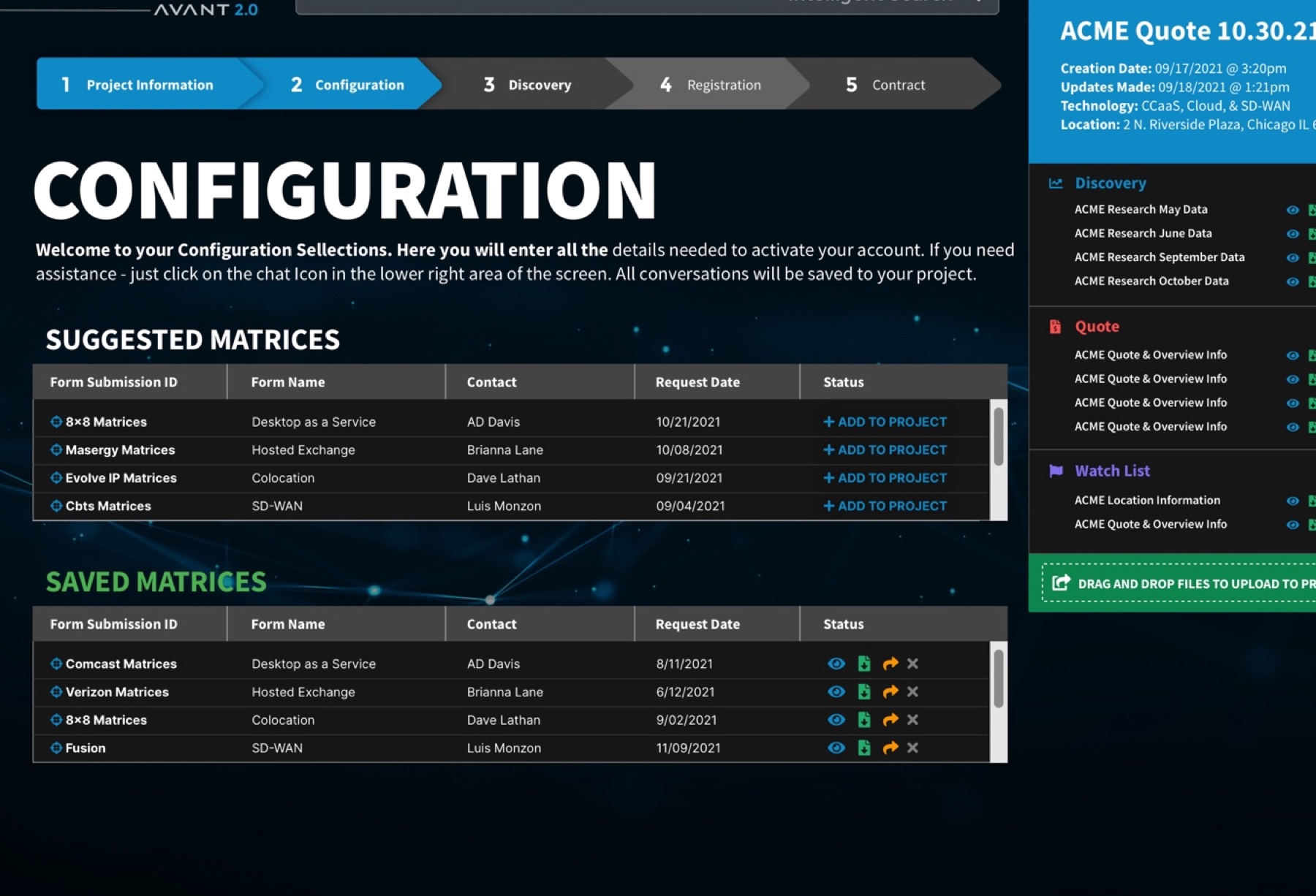 Pathfinder configuration — provider comparison with fit scores and saved matrices