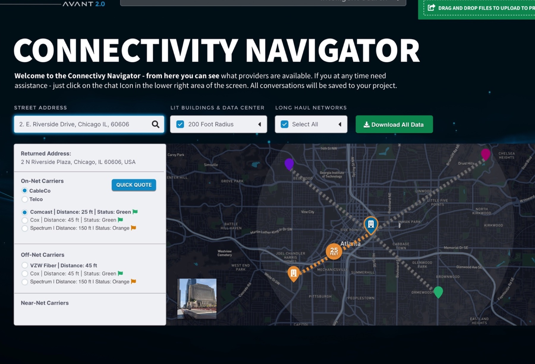 Pathfinder connectivity intelligence — one of the platform's densest surfaces, the stress test every component had to survive