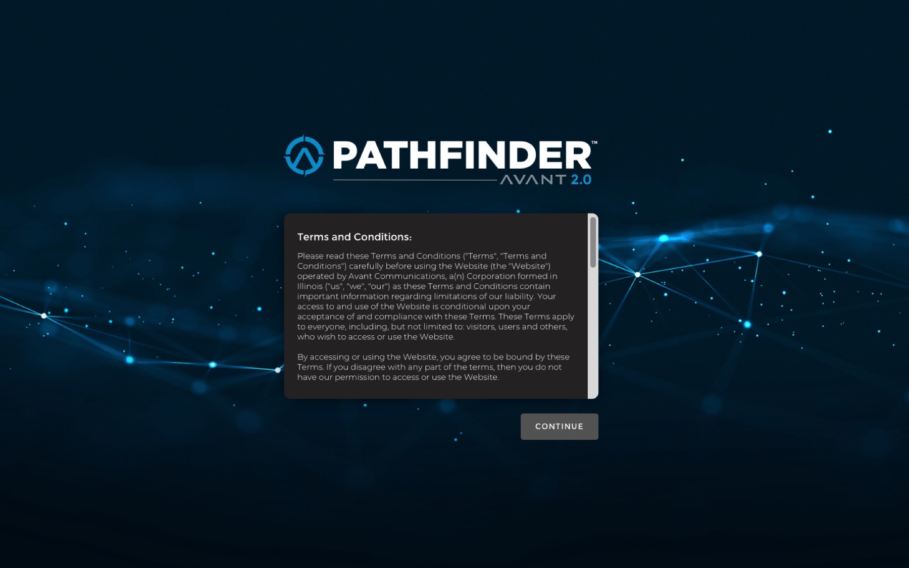 Pathfinder in production — the shipped dark theme assembled entirely from system components