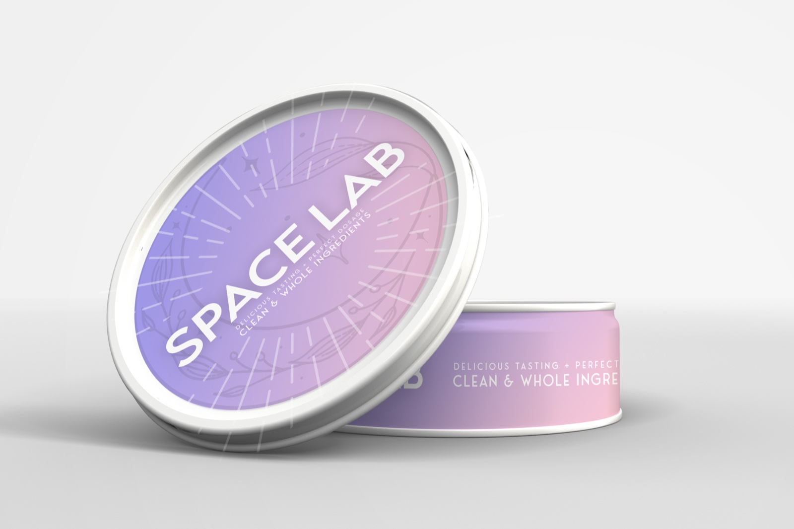 Spacelab round tins — pattern lids in the full color range