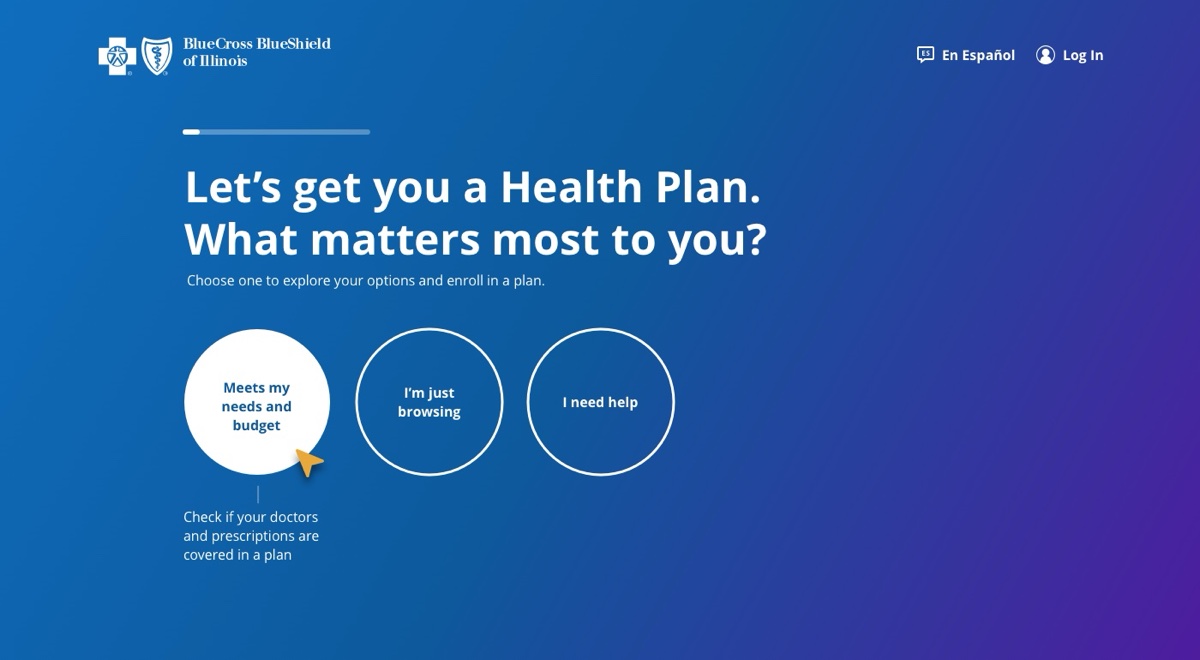 BCBS Illinois — insurance web design and UX, 2018