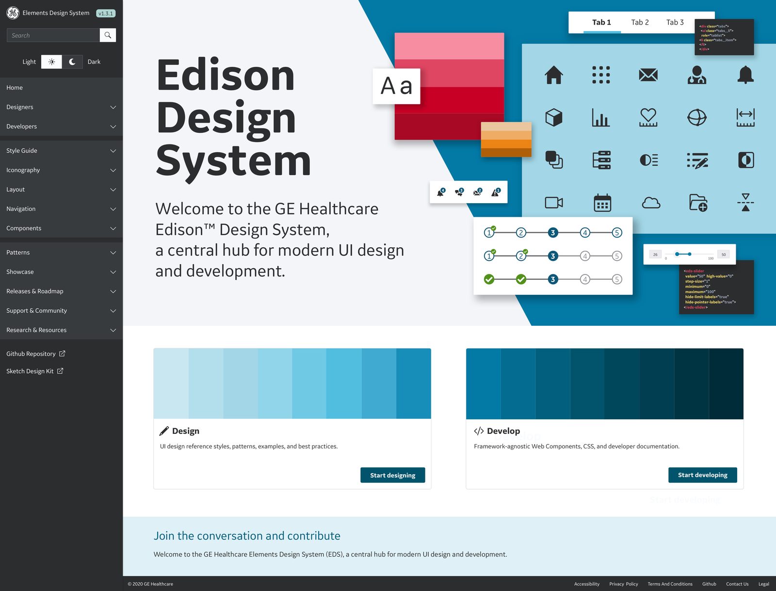 The Edison Design System hub — a central hub for modern UI design and development.