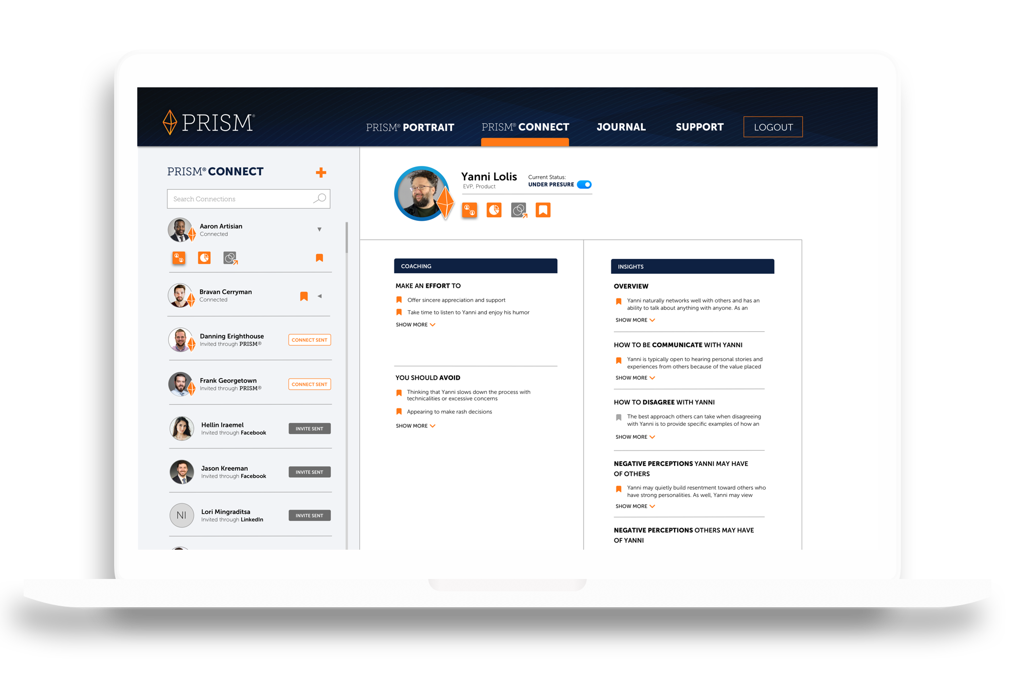 PRISM Connect — the desktop experience.